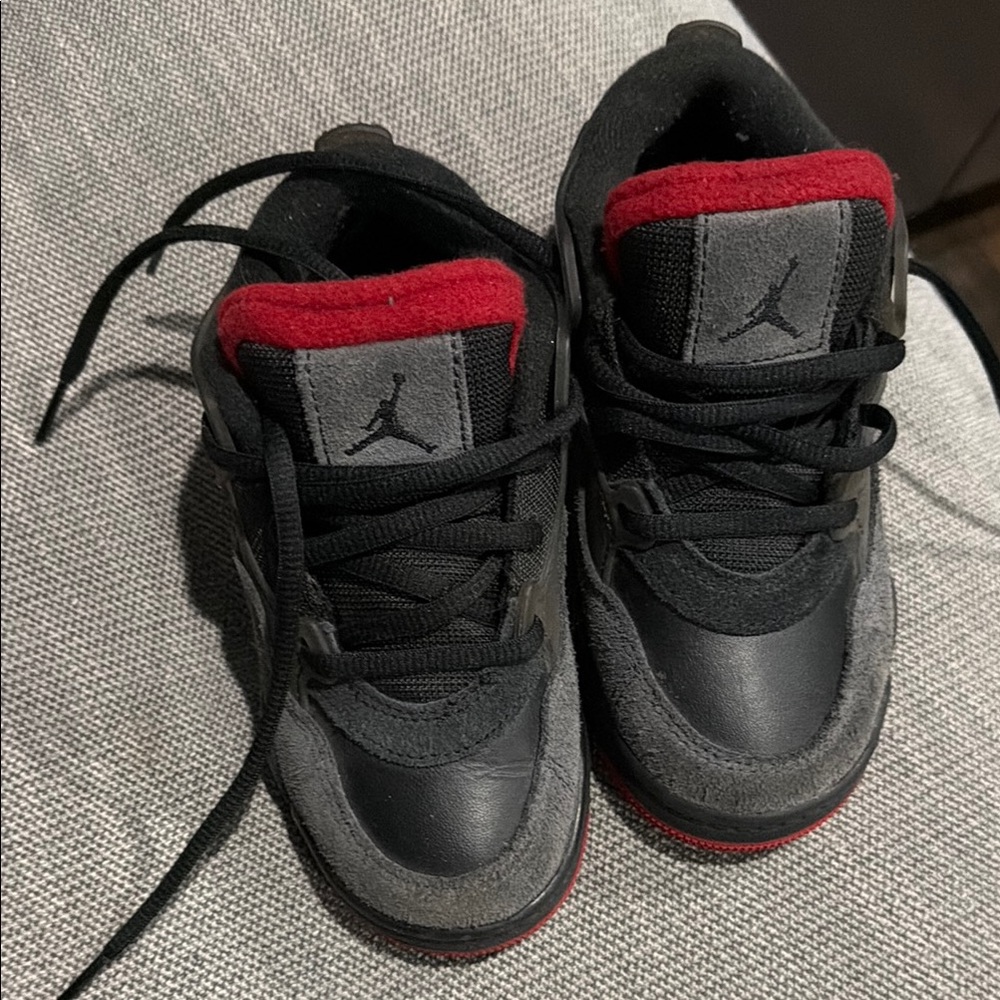 Jordan Kids Black and Red Sneakers